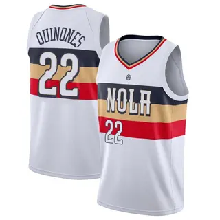 New Orleans Pelicans Men's Lester Quinones White Swingman 2018/19 Jersey - Earned Edition