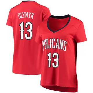 New Orleans Pelicans Women's Kelly Olynyk Red Fast Break Jersey - Statement Edition